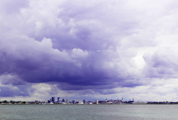 Violet Thunder Clouds over the city - Photo, image