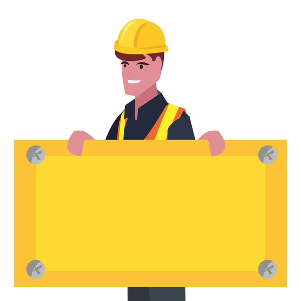 construction worker board - Vector, Image