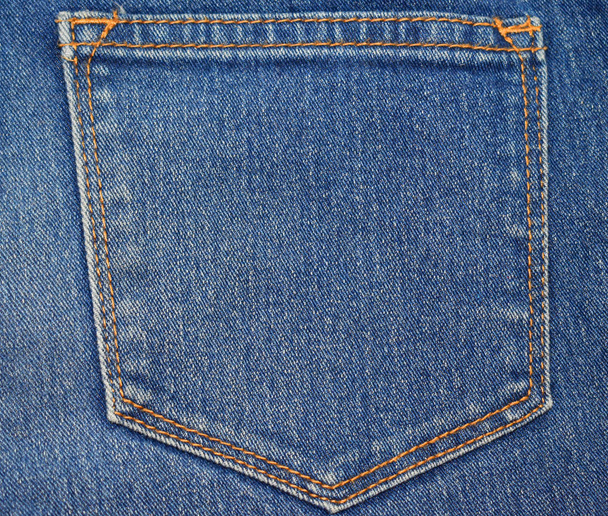 Stock photo part of jeans with a back pocket - Photo, Image