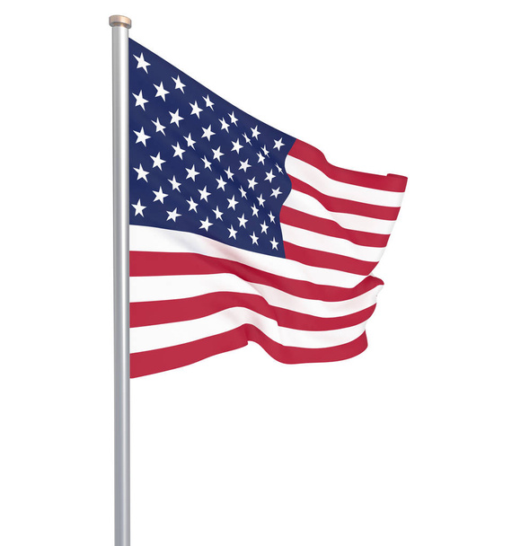 Να κουνάς τη σημαία των ΗΠΑ. εικονογράφηση 3D για τη σχεδίασή σας. -Εικονογράφηση - Φωτογραφία, εικόνα