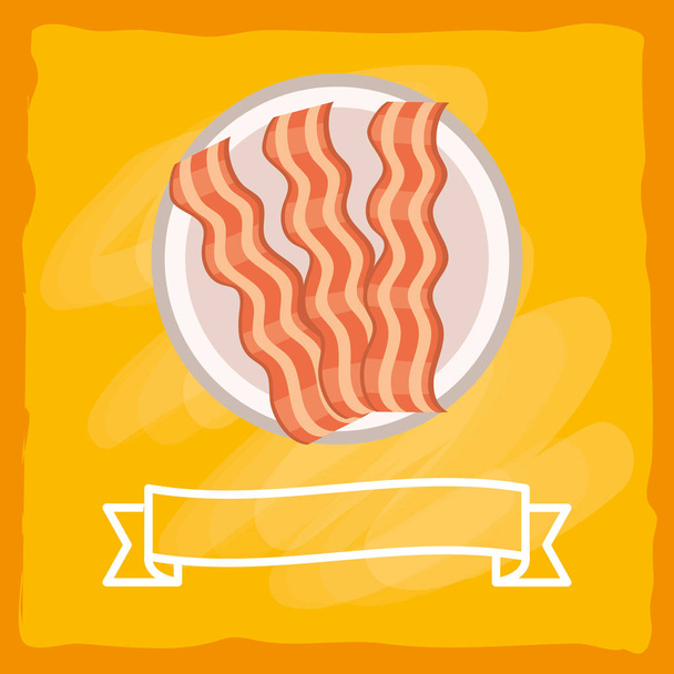 delizioso gustoso cartone animato bacon
 - Vettoriali, immagini