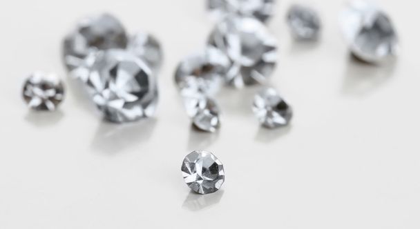 Beautiful shining crystals (diamonds), isolated on white - Photo, Image