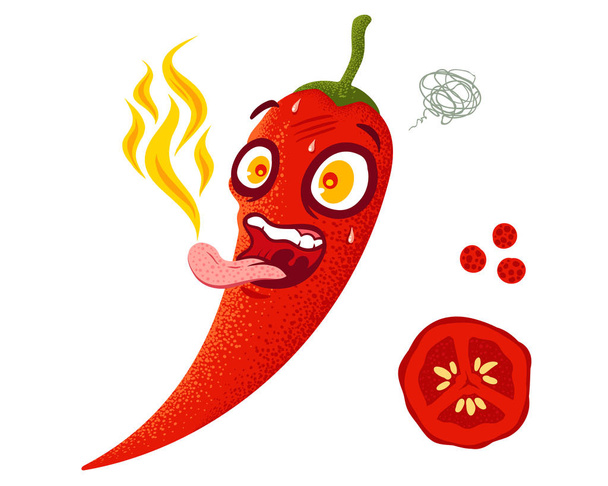 Cartoon red chili - Вектор, зображення