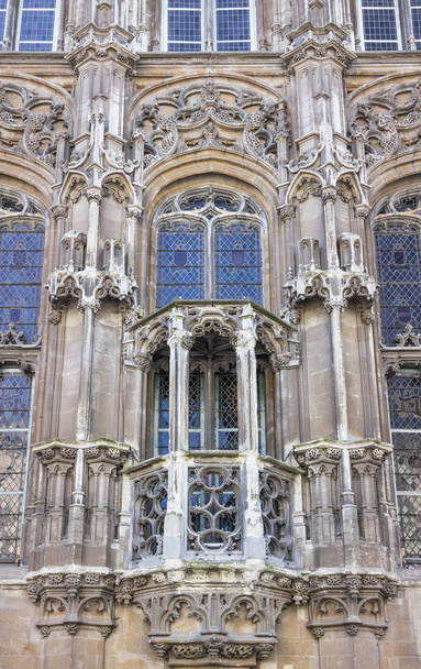 Ghent, Belgium - a fragment of the Gothic facade of the City Hal - Fotó, kép