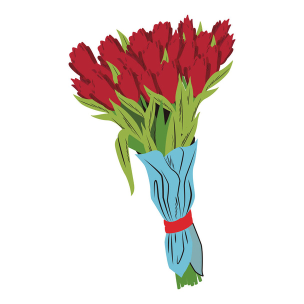 Pop art flowers bouquet cartoon - Vector, Image