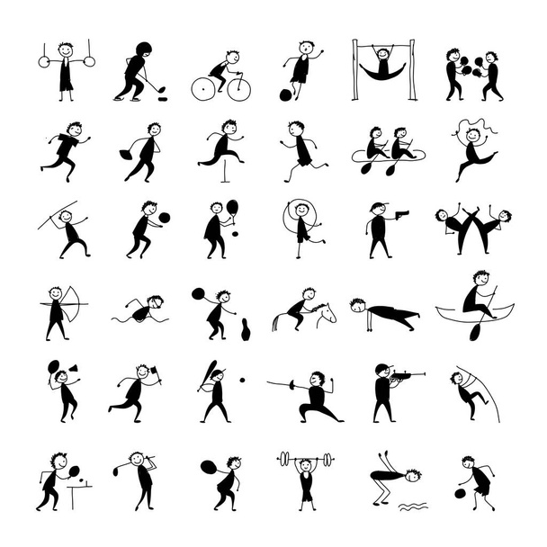 Deporte y hobby, iconos para tu diseño
 - Vector, imagen
