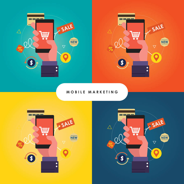 Digitale mobiele marketing voorraad illustratie - Vector, afbeelding