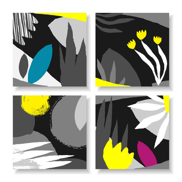 Collage contemporaneo Quadrato Design Templates
 - Vettoriali, immagini