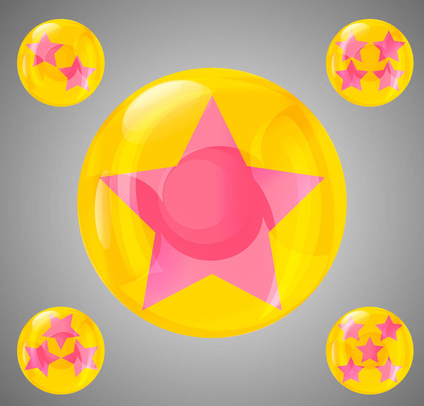 un ensemble de cinq boules brillantes avec des étoiles de
 - Vecteur, image