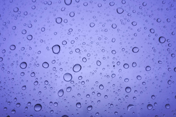 Water droplets texture on blue background - Photo, Image
