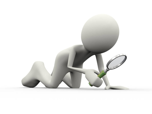3d person searching with magnifying glass - Photo, Image