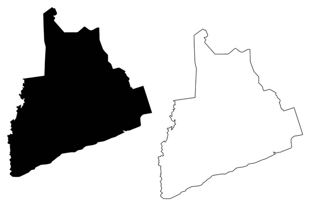 Karte des Bezirks Bas-Sassandra vecto - Vektor, Bild