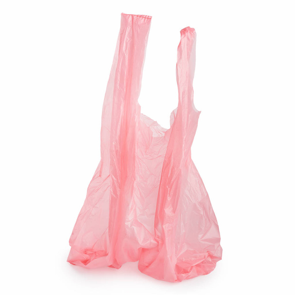 Смятый пластиковый пакет на белом
 - Фото, изображение