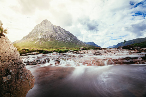 Beautiful river mountain landscape scenery in Glen Coe, Scottish - Photo, Image