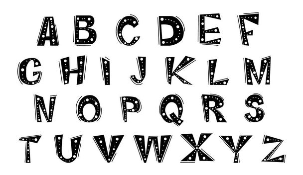英語のアルファベットの陽気な文字のセット - ベクター画像