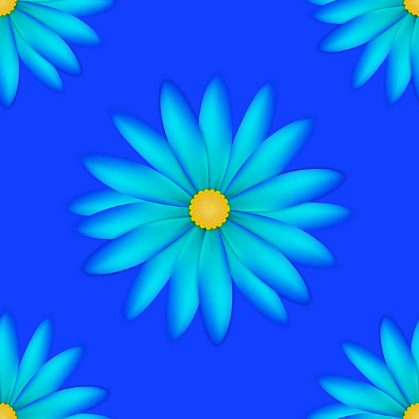 patrón con flores con pétalos azules
 - Vector, Imagen