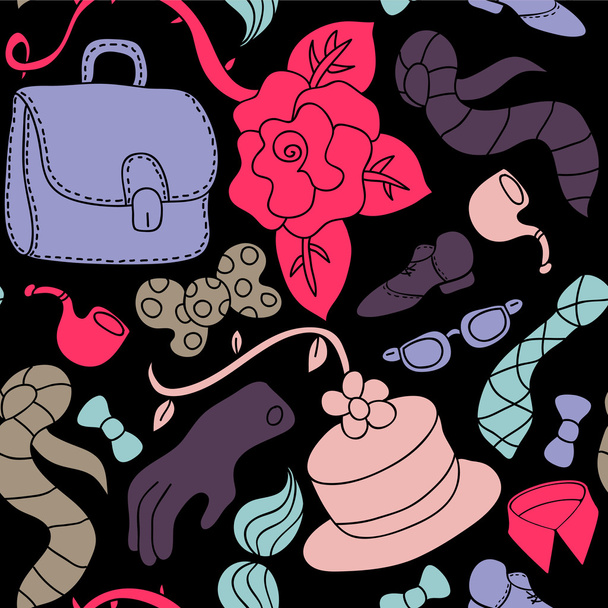 Seamless pattern with hand drawn accessories for men - ベクター画像