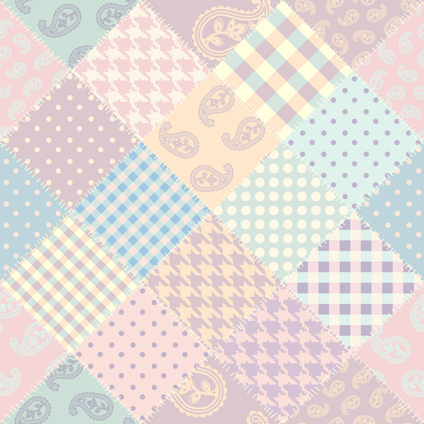 Patchwork vector pattern. Seamless quilting design background. - Vector, Image