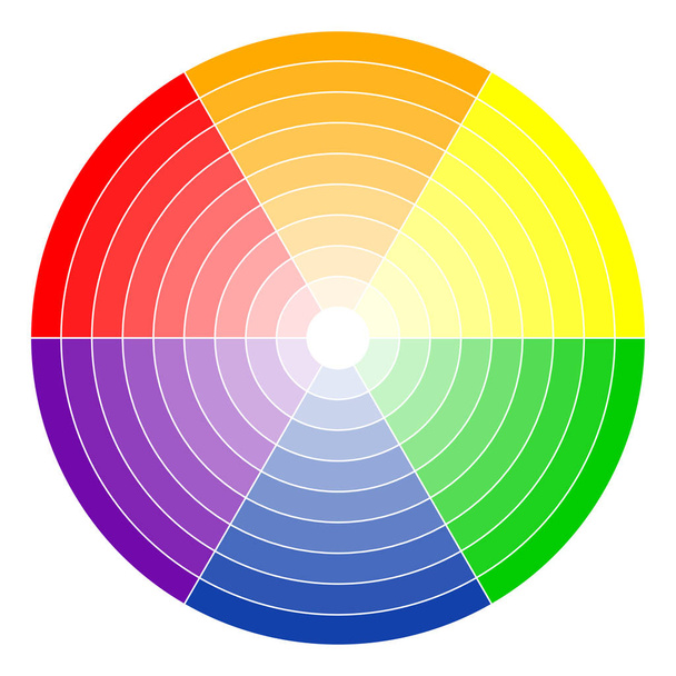 color wheel 6-colors - Vector, Image