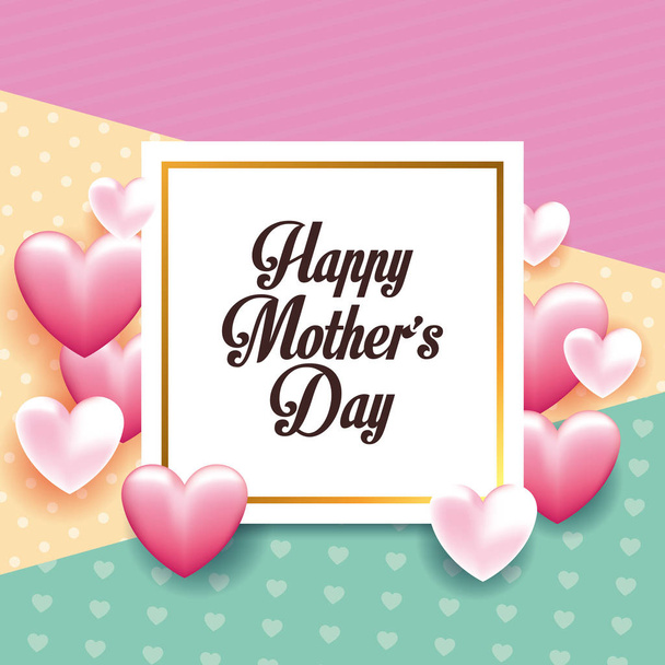 Happy mothers day card - Vector, afbeelding