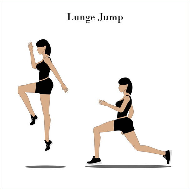 Lunge Jump exercise - Vector, Image