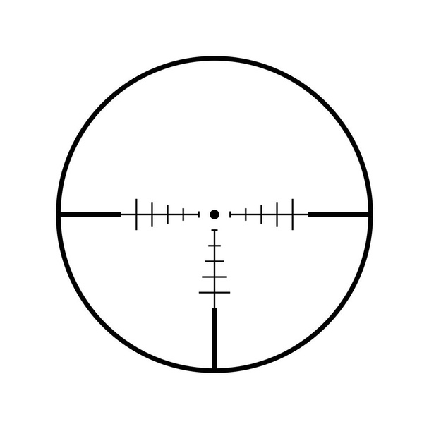 Sniper rifle aim isolated on white. Crosshair target choose destination icon. Aim shoot focus cursor. Bullseye mark targeting. Game aiming sight dot pointer. Vector illustration - Vector, Image