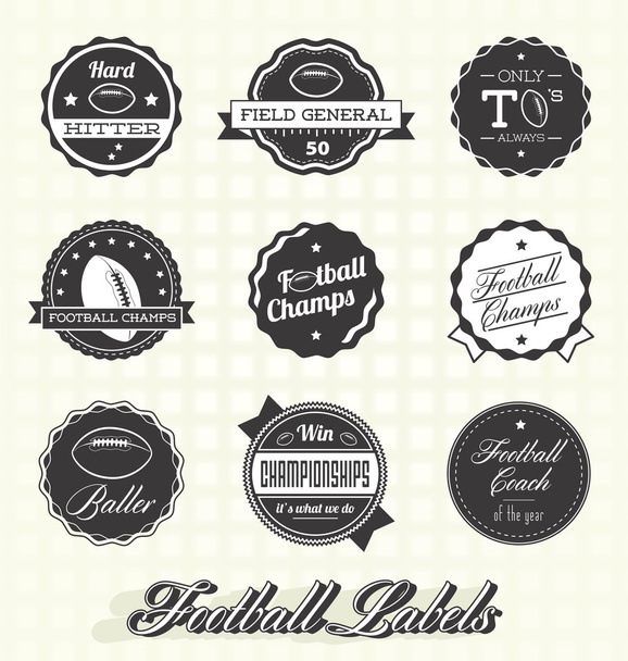 Vector Set: Football Champions Labels and Icons - Vector, Image
