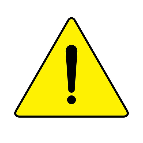 Aviso sign.Warning Ícone Desenho por Ilustração. Símbolo de advertência no desenho de fundo amarelo por ilustração
 - Vetor, Imagem