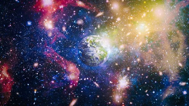 Earth, galaxy and sun.planets, stars and galaxies in outer space showing the beauty of space exploration. Elements of this image furnished by NASA - Photo, Image