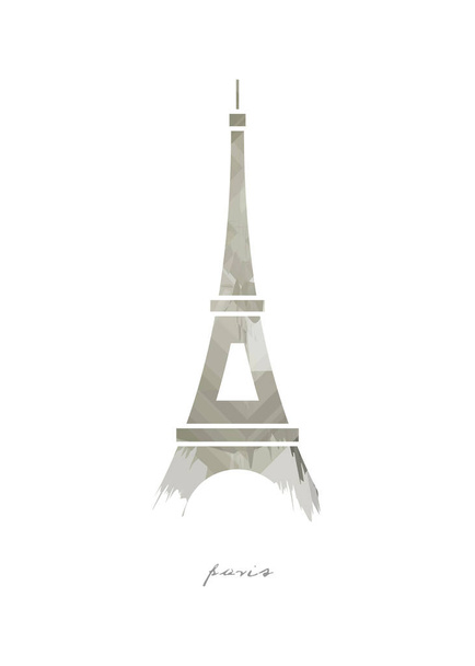 Eyfel Kulesi Suluboya İllüstrasyon. Paris, Fransa, Avrupa. - Vektör, Görsel