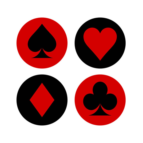 Набор мастей игральных карт изолирован на белом фоне. покер масти карты
 - Вектор,изображение