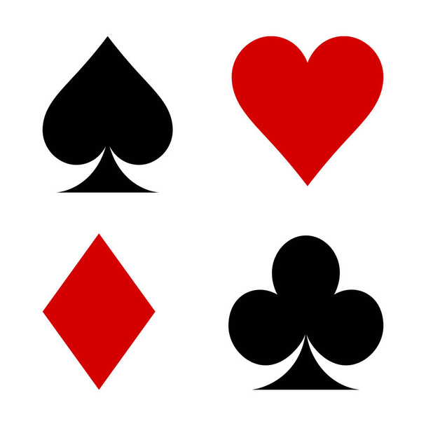 Ensemble de combinaisons de cartes à jouer isolées sur fond blanc. carte costumes de poker
 - Vecteur, image