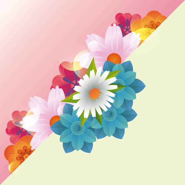 Floral frame blank card - Вектор,изображение