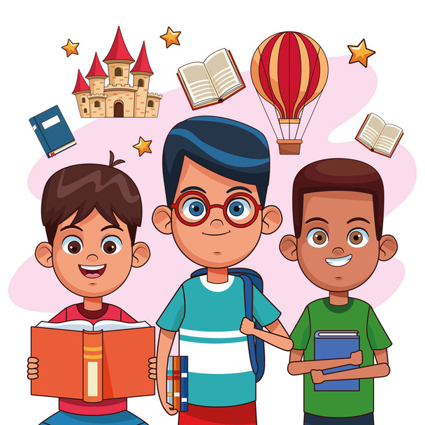 Kinder lesen Märchen - Vektor, Bild