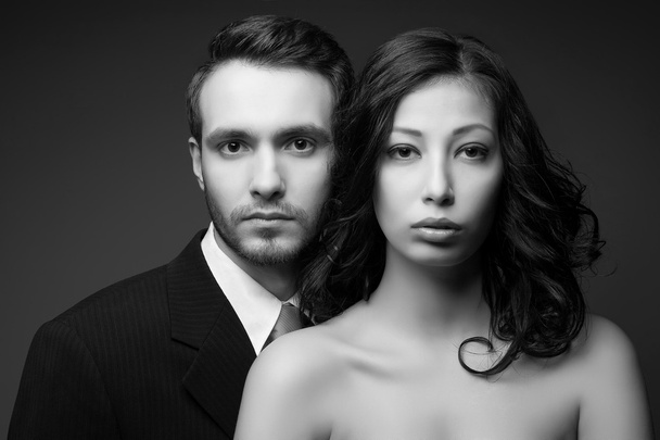 Portrait of a sexy couple: beautiful young man and woman posing - Photo, image
