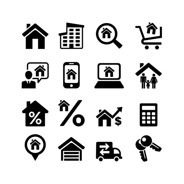 Set 16 web icons. Real Estate - Vector, Image