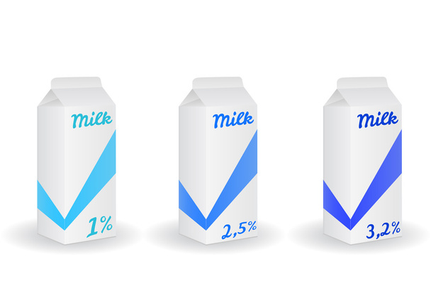 Three milk boxes - Vector, Image