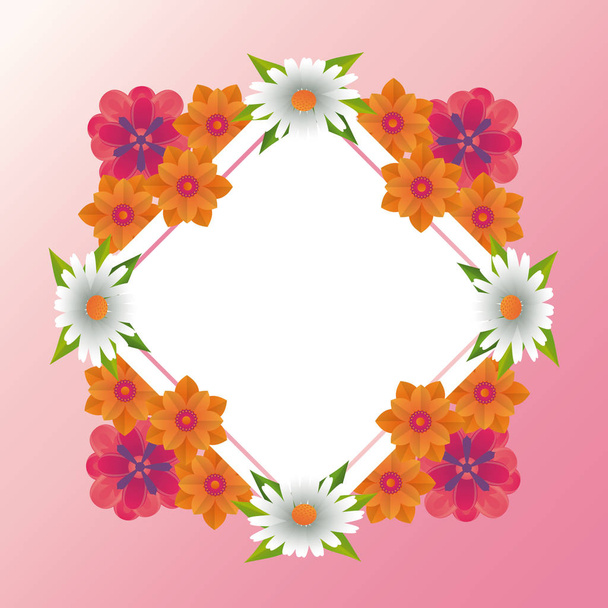 Virágos keret üres kártya - Vektor, kép