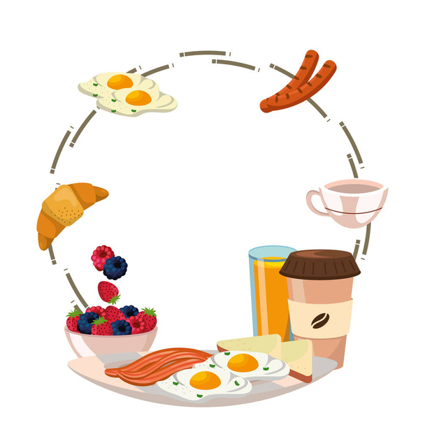 смачний смачний сніданок мультфільм
 - Вектор, зображення