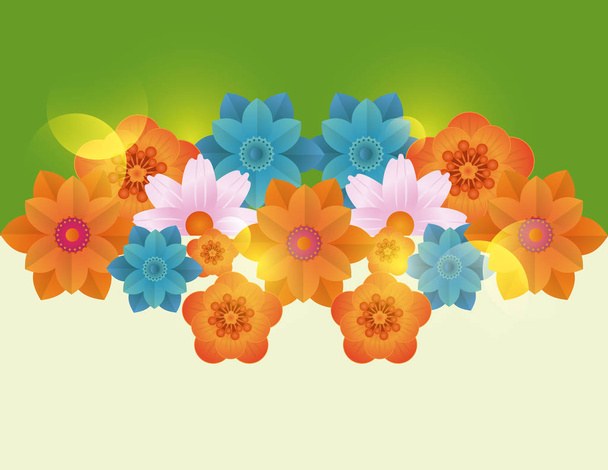 Prázdná karta s květinovým rámečkem - Vektor, obrázek
