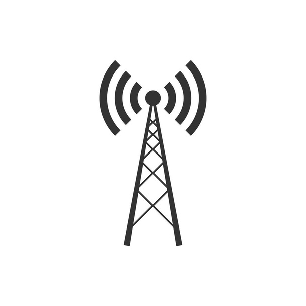 Icono de antena aislado. Antena de radio inalámbrica. Tecnología y señal de red antena de radio. Diseño plano. Ilustración vectorial
 - Vector, imagen