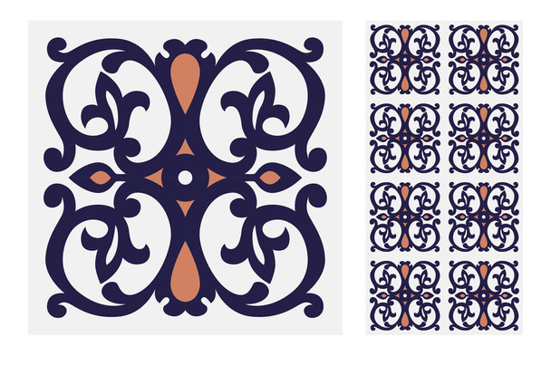 padrões de azulejos vintage design antigo sem costura na ilustração Vector
 - Vetor, Imagem