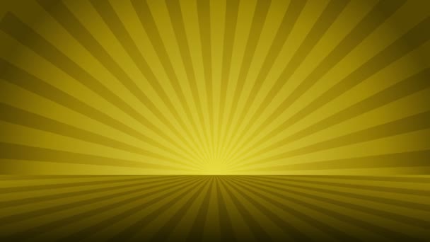 Roterende gele radiaal stralen. Glanzende achtergrond met lichtstraal. Gouden abstracte ruimte. Loop animatie. - Video