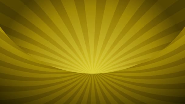 Roterende gele radiaal stralen. Glanzende achtergrond met lichtstraal. Gouden abstracte ruimte. Loop animatie. - Video