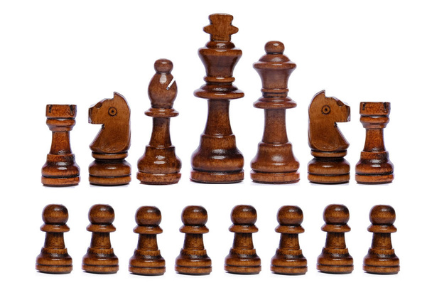 Gioco di scacchi su sfondo bianco
 - Foto, immagini