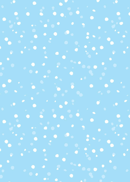seamless pattern with falling snow on blue - Vector, Image