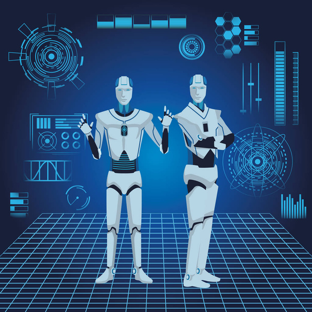 humanoidalne roboty avatar - Wektor, obraz