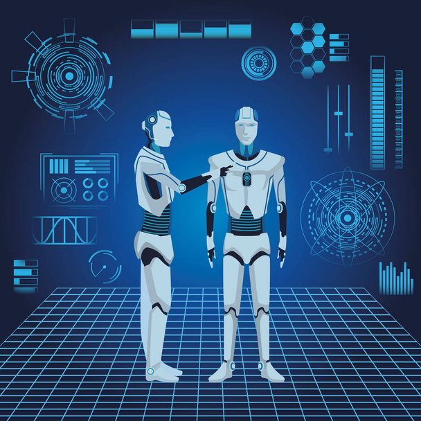 humanoid robotok avatar - Vektor, kép