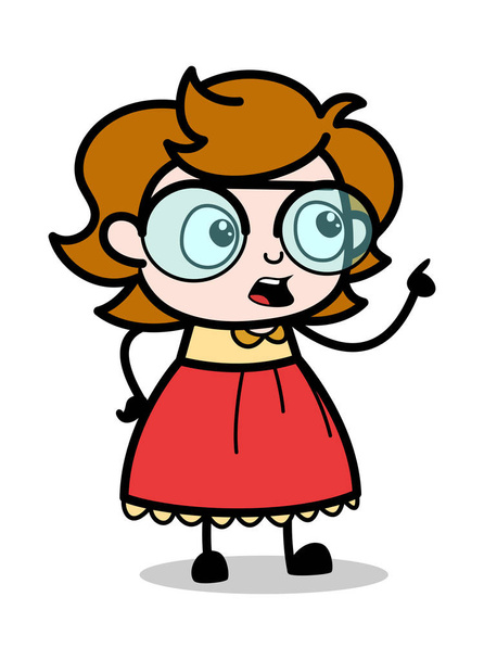 Wonder Face Gesture - Teenager Cartoon Intelligent κορίτσι διάνυσμα I - Διάνυσμα, εικόνα