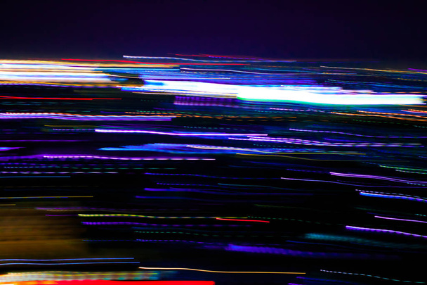 Abstract Motion City nachtverlichting. - Foto, afbeelding